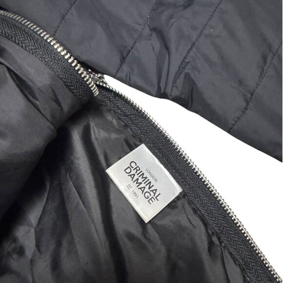 CRIMINAL DAMAGE London Black Lightweight Streetwear Bomber Jacket Womens XS - Picture 7 of 8